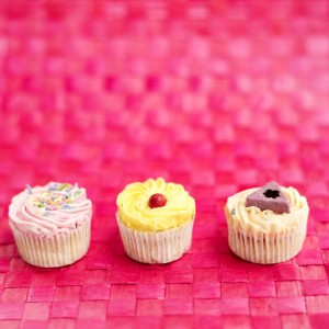 Array of Cream Filled Cupcakes