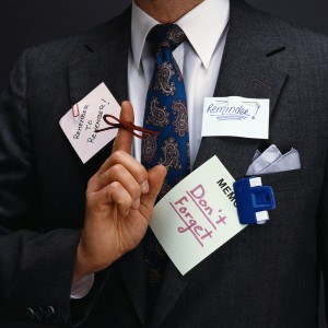 Businessman Wearing Reminders