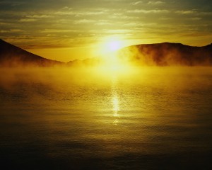 Sun Rising over Lake